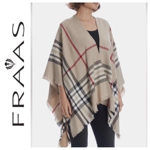 FRAAS TARTAN PLAID BLANKET WRAP NWT
